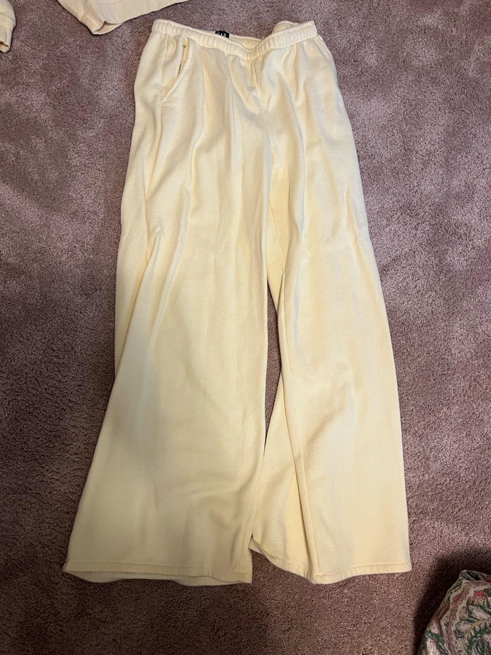 GAP Cream Wide-Leg Lounge Pants